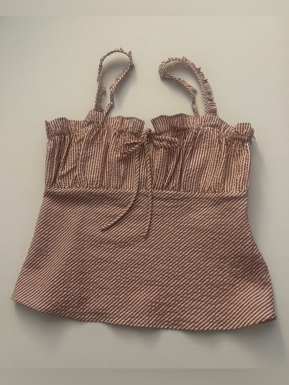WAYF women’s non-stretch textured weave with a stripe pattern.  Size XS.